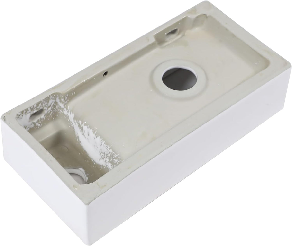 Kichae Small Bathroom Sink Wall Mounted - Wall Mounted Bathroom Sink Rectangle 15in x 7in Tiny White Ceramic Wash Basin with Faucet Hole Right Hand Kichae USA