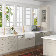 Load image into Gallery viewer, 32&quot; L x 20&quot; W Double Basin Farmhouse Kitchen &amp; Utility Sink with Basket Strainer Lordear
