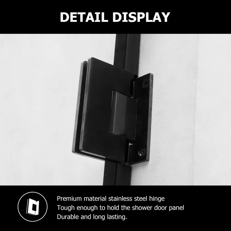 34'' W X 72'' H Semi-Frameless Shower Door and Enclosure in Matte Black Kichae USA