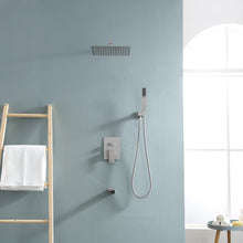 Load image into Gallery viewer, 12 Inch Rainfall Square Shower System with Waterfall Faucet Wall Mounted (Valve Included)
