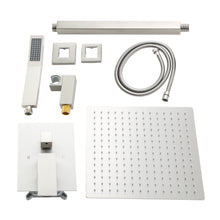 Load image into Gallery viewer, 12 Inch Rainfall Square Shower System Ceiling Mounted in Brushed Nickel/Chrome(Valve Included)
