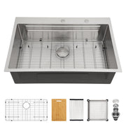 Kichae 33x22 Inch Drop In Patent Double Ledges Design Workstation Sink Kichae USA