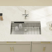 Kichae 27x19 Undermount Workstation Kitchen Sink 304 Stainless Steel Single Bowl All-In-One Prep Sink Kichae USA