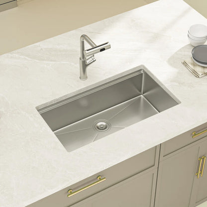 Kichae 27x19 Undermount Workstation Kitchen Sink 304 Stainless Steel Single Bowl All-In-One Prep Sink