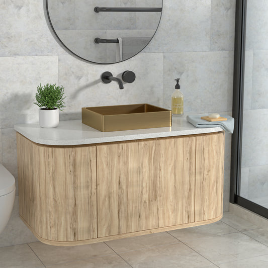 19in L X 15in W Stainless Steel Rectangular Bathroom Sink Above Couter Art Basin with Pop Up Drain-Brushed Gold