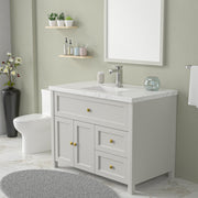 Kichae 18 x 12.5 Inch Bathroom Vanity Sink Undermount Rectangle White Porcelain Ceramic Bathroom Under Counter Lavatory Vanity Sink Basin with Overflow Kichae USA