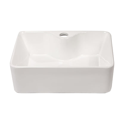 16in W X 12in D Bathroom Vessel Sink Washroom Sink Design with Faucet Hole White Ceramic  from Kichae