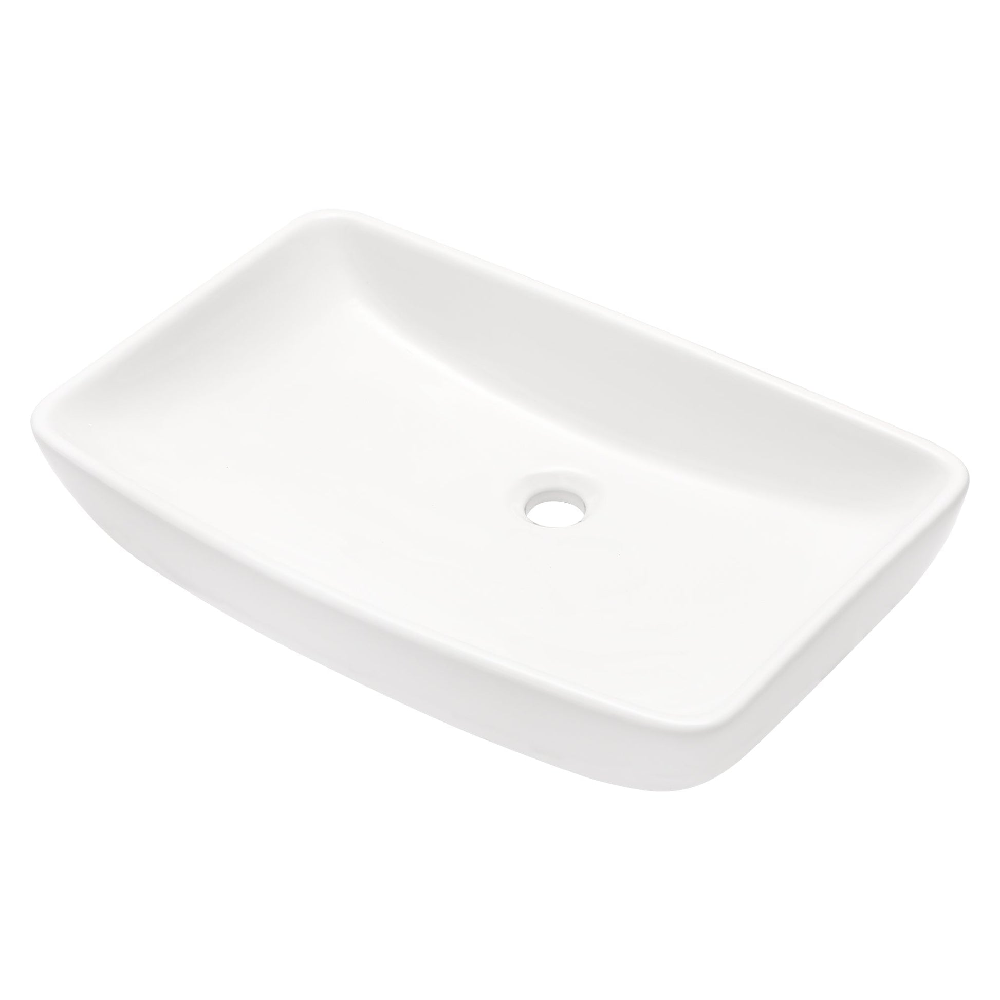 24in W x 15-1/2in D Bathroom Vessel Sink Washroom Sink Design White Ceramic Handmade Rectangular  from Kichae