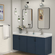 Kichae Two Handle Brushed Nickel Bathroom Lavatory Faucet Complete Set with Pop Up Drain & Supply Hoses Kichae USA