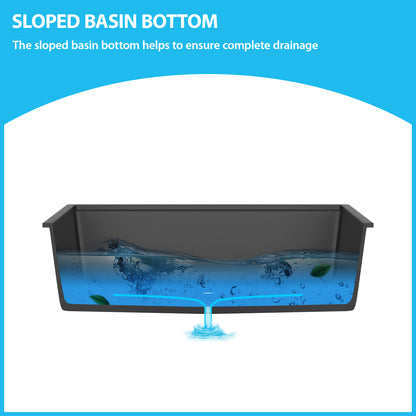 Kichae 33 Inch Black Quartz Kitchen Sink 33x19 Single Bowl Composite Granite Sink with Accessories
