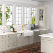 Kichae 33'' x 19'' White Fireclay Farmhouse Kitchen Sink Apron Front Single Bowl Sink Kichae USA