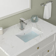 Kichae 18 x 12.5 Inch Bathroom Vanity Sink Undermount Rectangle White Porcelain Ceramic Bathroom Under Counter Lavatory Vanity Sink Basin with Overflow Kichae USA