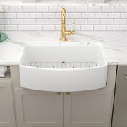 Kichae 33'' x 19'' White Fireclay Farmhouse Kitchen Sink Apron Front Single Bowl Sink Kichae USA