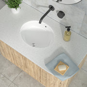Kichae 19.5'' x 16'' White Oval Bathroom Sink Undermount Ceramic Lavatory Vanity Sink with Overflow Kichae USA