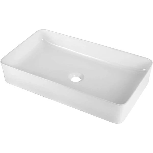 Vessel Sink Rectangle - Kichae 24 Inch Bathroom Sink Modern Large Rectangular Above Counter White Porcelain Ceramic Bathroom Vessel Vanity Sink Art Basin  from Kichae