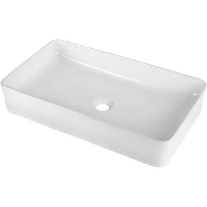 Vessel Sink Rectangle - Kichae 24 Inch Bathroom Sink Modern Large Rectangular Above Counter White Porcelain Ceramic Bathroom Vessel Vanity Sink Art Basin  from Kichae