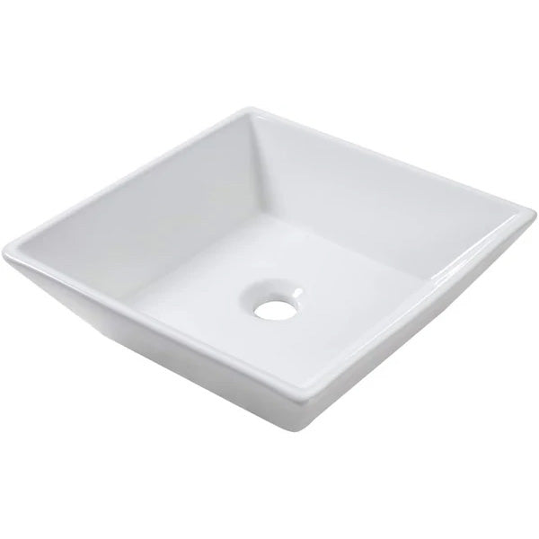 Bathroom Vessel Sink Square - Kichae 16 Inch Modern Square Above Counter White Porcelain Ceramic Bathroom Vessel Vanity Sink Art Basin  from Kichae