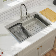 Kichae 33x22 Inch Drop In Patent Double Ledges Design Workstation Sink Kichae USA