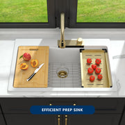 Kichae 33'' x 22'' White Granite Composite Drop In Workstation Single Bowl Kitchen Sink Kichae USA
