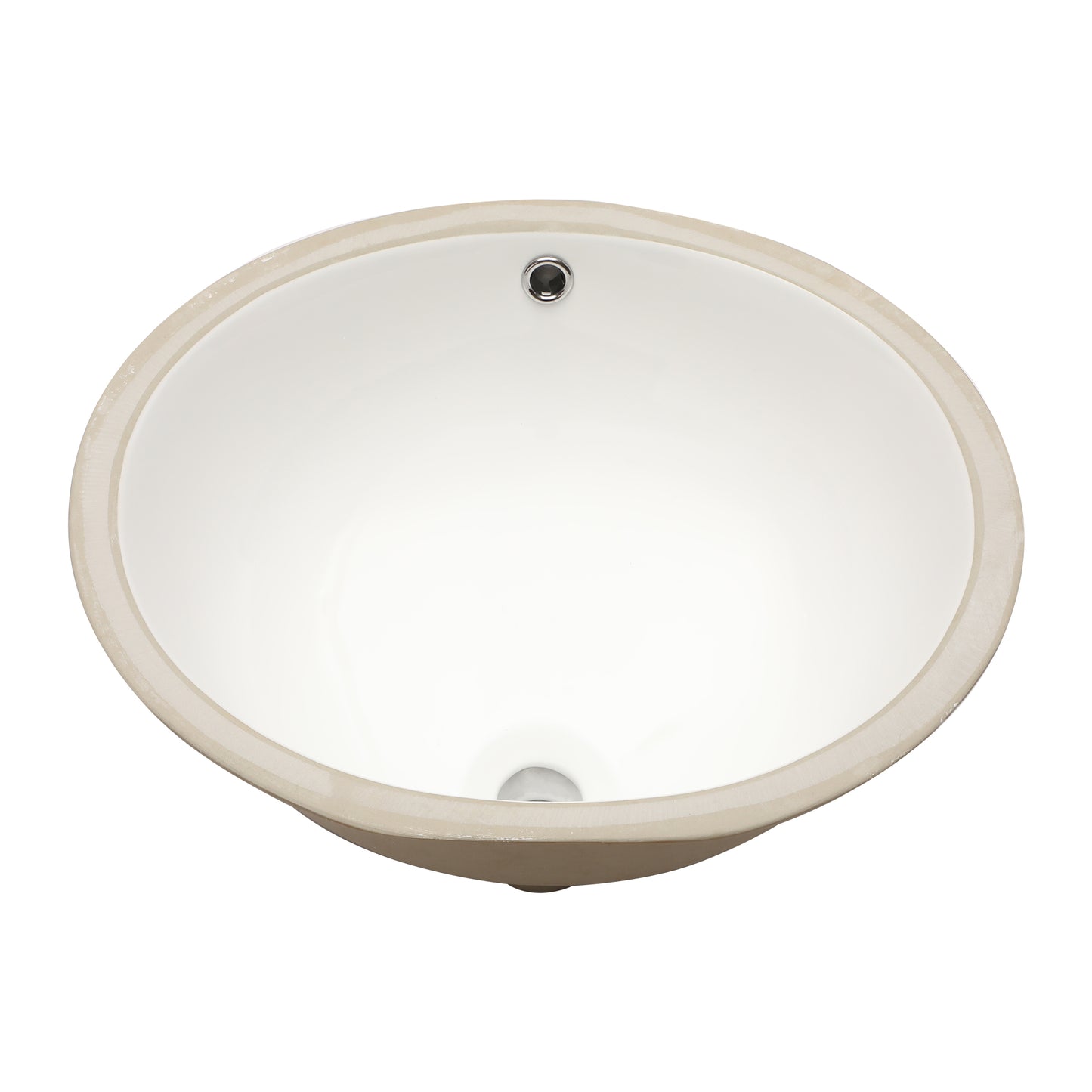 Kichae 19.5in x 16in x 8.3in White Oval Bathroom Sink Undermount Ceramic Lavatory Vanity Sink with Overflow