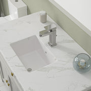 Kichae 18 x 12.5 Inch Bathroom Vanity Sink Undermount Rectangle White Porcelain Ceramic Bathroom Under Counter Lavatory Vanity Sink Basin with Overflow Kichae USA