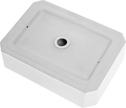 Kichae 19in x14in  Rectangle Bathroom Vessel Sink Porcelain Ceramic White Vanity Sink Above Counter Modern Sink for Cabinet, Lavatory, Hotel Art Basin, Home Washing Basin