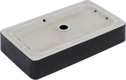 Kichae Black Vessel Sink Rectangle- 24in x16in  Modern Rectangular Top Counter Bathroom Sink Matte Black Porcelain Ceramic Lavatory Sink Bowl Art Basin