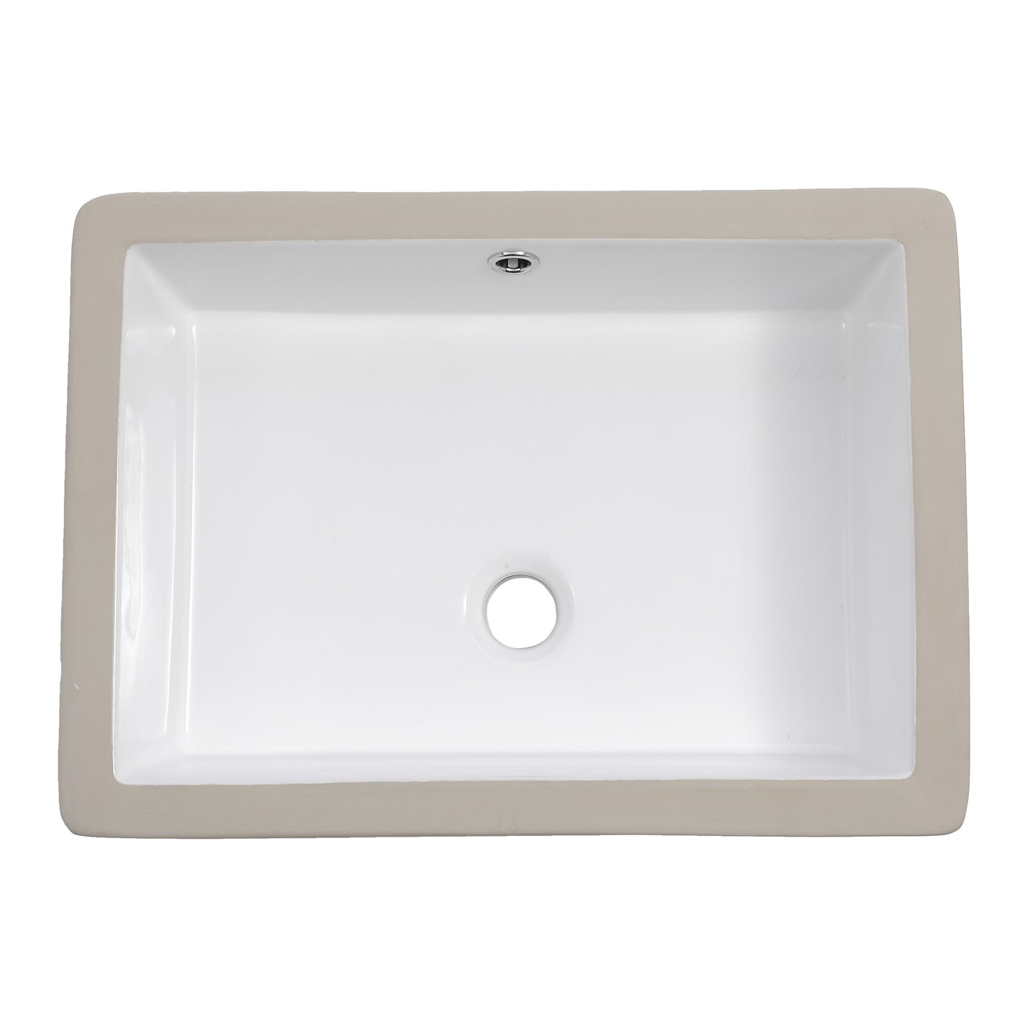 Kichae Rectangle Bathroom Sink Undermount Ceramic Lavatory Vanity Sink