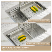 Kichae 33x22 Inch Drop In Patent Double Ledges Design Workstation Sink Kichae USA
