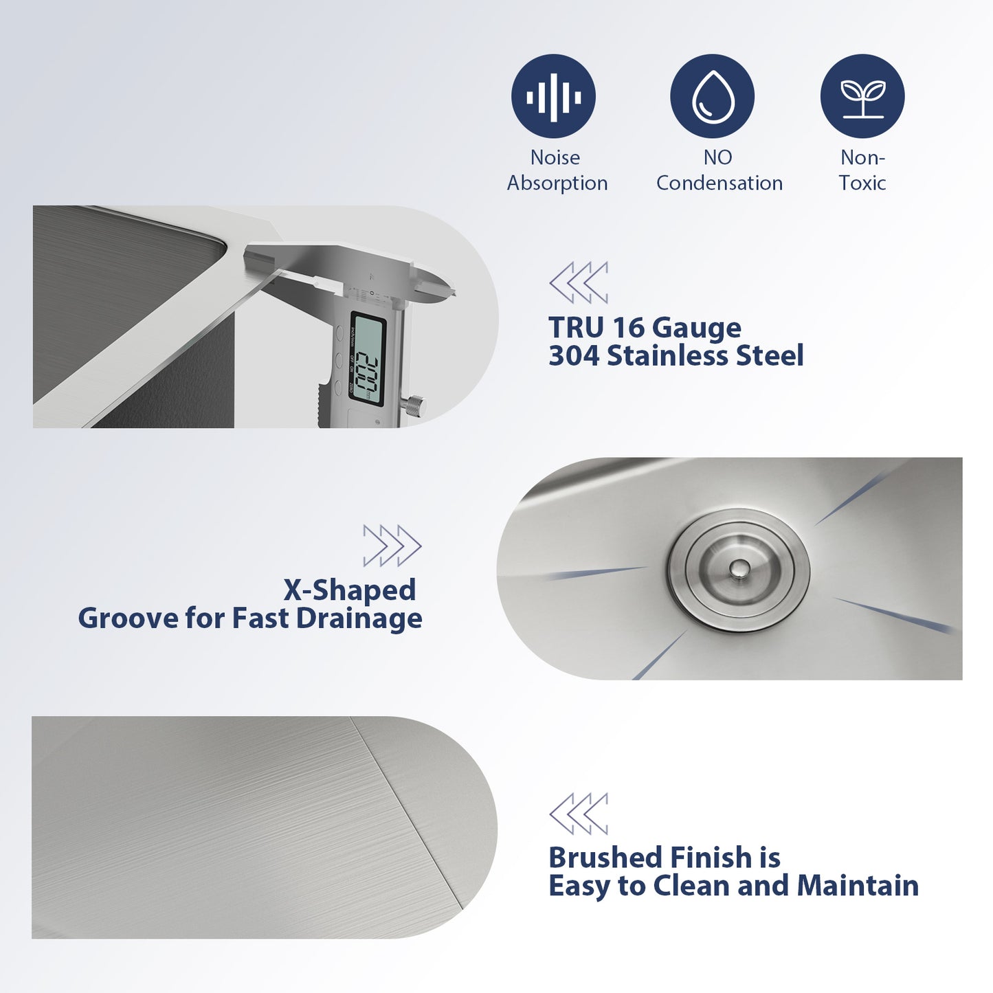 Kichae 21" W x 18" D Undermount Bar Sink 16 Gauge T304 Stainless Steel Deep Single Bowl Utility Sink with Bottom Grid