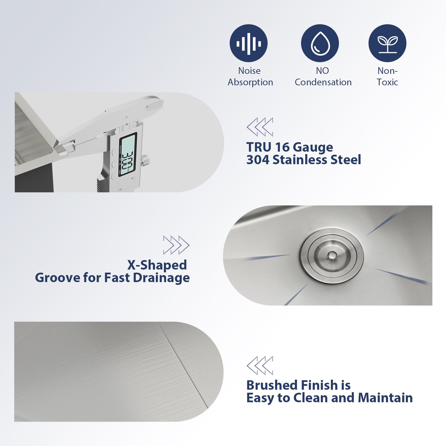 Kichae 25 Inch Drop In Workstation Kitchen Sink 25×22 Inch 16 Gauge T304 Stainless Steel Single Bowl Sink with Full Workstation Accessories