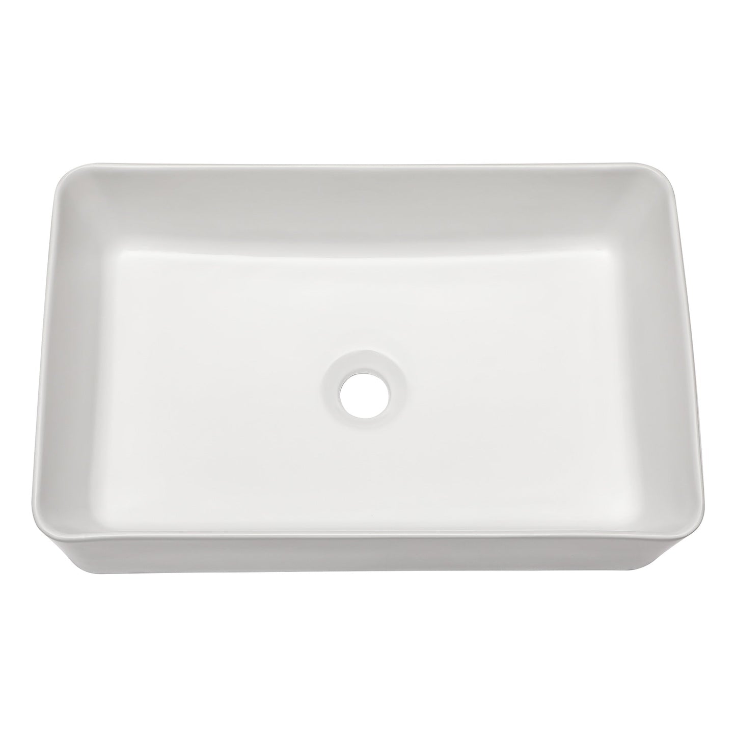 21in W x 14in D Bathroom Vessel Sink Rectangular White Ceramic Above Counter  from Kichae