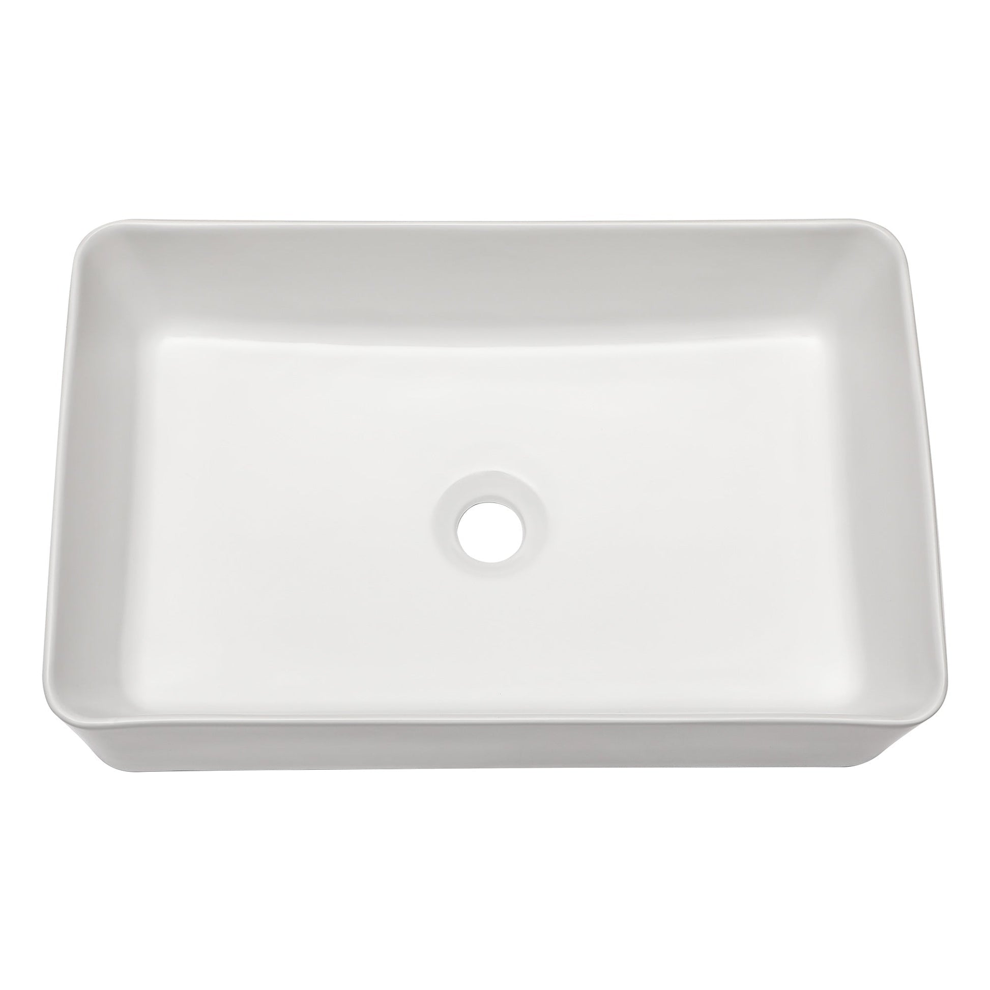 21in W x 14in D Bathroom Vessel Sink Rectangular White Ceramic Above Counter  from Kichae