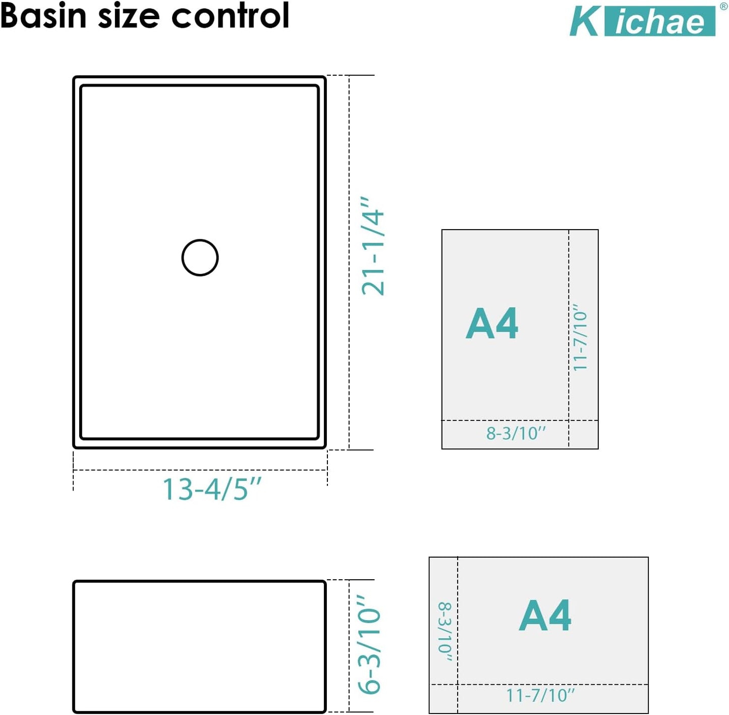 Kichae Rectangular Vessel Sink - 21in  x 13in  Modern Bathroom Vessel Sink White Porcelain Ceramic Rectangle Above Counter Vessel Vanity Sink Art Basin