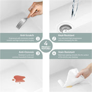 Kichae 32 Inch White Undermount Sink Fireclay 32x19 Inch White Kitchen Sink Dual Drop in & Undermount Kitchen Sink Single Bowl Deep Porcelain Ceramic Sink Kichae USA