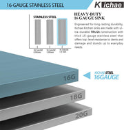 Kichae 32 Inch Undermount Single Bowl Kitchen Sink 16 Gauge T304 Stainless Steel Kichae USA