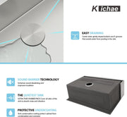 Kichae 36 Inch Farmhouse Apron Front Kitchen Sink 36x20 Inch T304 Stainless Steel 16 Gauge Single Bowl Handmade Farmer Sink with Accessories Kichae USA
