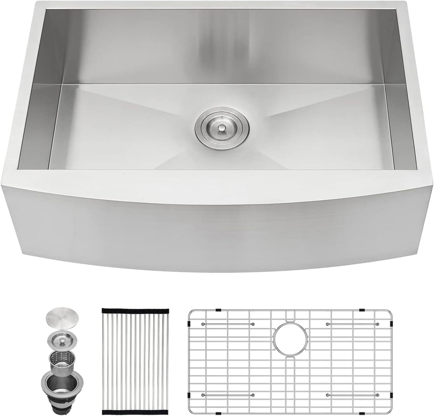 Kichae 36 Farmhouse Kitchen Sink 36 Inch Apron Front Sink Farm Kitchen Sink Stainless Steel 16 Gauge Single Bowl Farm Style Kitchen Sink Basin