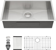 Kichae 30 Inch Undermount Kitchen Sink Single Bowl 16 Gauge T304 Stainless Steel Kichae USA