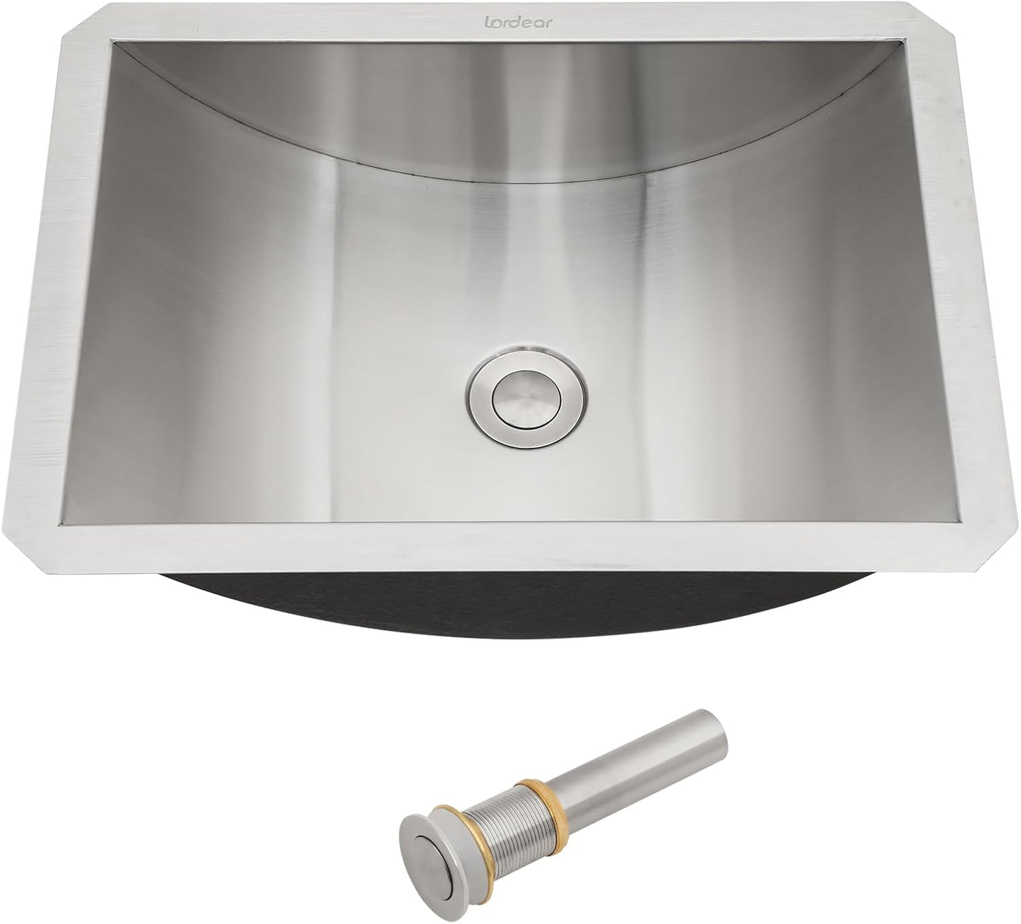 Kichae Bathroom Sink Stainless Steel 18in Undermount Vanity Bathroom Sinks Rectangle Stainless Steel Lavatory Sink Basin with Drain  from Kichae