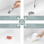 Kichae 30 Inch White Fireclay Farmhouse Sink 30x20 Inch Flat Apron Front Single Bowl Ceramic Kitchen Sink with Strainer & Bottom Grid Kichae USA