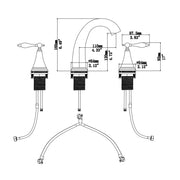 Kichae Two Handle Bathroom Sink Faucet Combo with Pop-Up Drain Assembly & Water Supply Lines Kichae USA