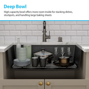Kichae 33 Inch Black Quartz Kitchen Sink 33x19 Single Bowl Composite Granite Sink with Accessories Kichae USA