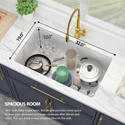 Kichae 32 Inch White Undermount Sink Fireclay 32x19 Inch White Kitchen Sink Dual Drop in & Undermount Kitchen Sink Single Bowl Deep Porcelain Ceramic Sink Kichae USA