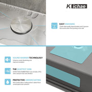 Kichae 21 Laundry Sink Undermount - 21x18 Inch Laundry Sink Undermount Utility Sink Stainless Steel 12in  Deep Single Bowl Under Counter Laundry Utility Room Handmade Kitchen Sink Basin Kichae USA