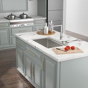 Kichae 32 x 19 Undermount Kitchen Sink 16 Gauge Stainless Steel Workstation Single Bowl Kichae USA
