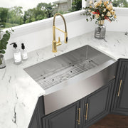 Kichae 36 Inch Farmhouse Apron Front Kitchen Sink 36x20 Inch T304 Stainless Steel 16 Gauge Single Bowl Handmade Farmer Sink with Accessories Kichae USA