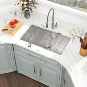 Kichae 30 Inch Undermount Kitchen Sink Single Bowl 16 Gauge T304 Stainless Steel Kichae USA