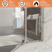 34-1/8'' W X 72'' H Shower Door And Enclosure Semi-Frameless Neo-Angle Hinged Kichae USA