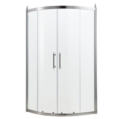 36" W x 72" H Semi-Frameless Shower Door and Enclosure Neo-Round Corner Sliding Tempered Glass